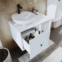 Roomart Badezimmermöbel GUSTO 75 cm – Keramik Waschbecken &/oder Unterschrank – Modernes Design – Varianten wählbar – Eiche oder Weiß - badezimmerschrank, waschbecken, badezimmermöbel, badschrank, badezimmer, mit, unterschrank, badmöbel, set, waschtisch, 
