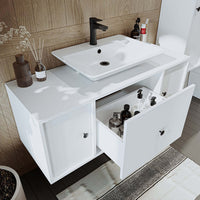 Roomart Badezimmermöbel Set GUSTO-ATL 120 cm 4 Teilig mit Keramik Waschbecken- badezimmerschrank, waschbecken, badezimmermöbel, badschrank, badezimmer, mit, unterschrank, badmöbel, set, waschtisch, möbe