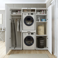 Roomart kastwand DUO-I, 187 cm, wasmachine en droger boven elkaar, in 3 kleuren
