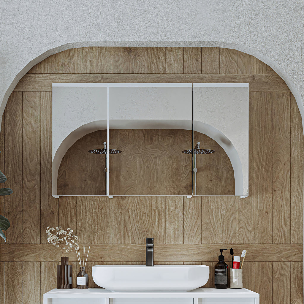 Roomart badmeubelset GUSTO 105 cm, 4-delig met keramische wastafel en spiegelkast in 2 kleuren