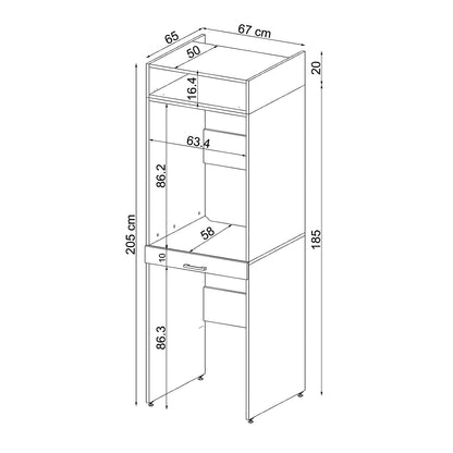 Roomart wasmachinekast DUO-I, 67 cm, voor wasmachine en droger