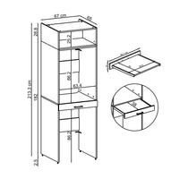 Roomart wasmachinekast DUO-I, 67 cm, voor wasmachine en droger