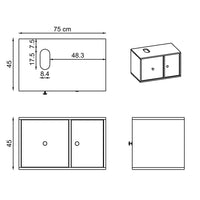 Roomart badkamermeubel GUSTO, 75 cm, met opzetwastafel, lade en deur, in 2 kleuren
