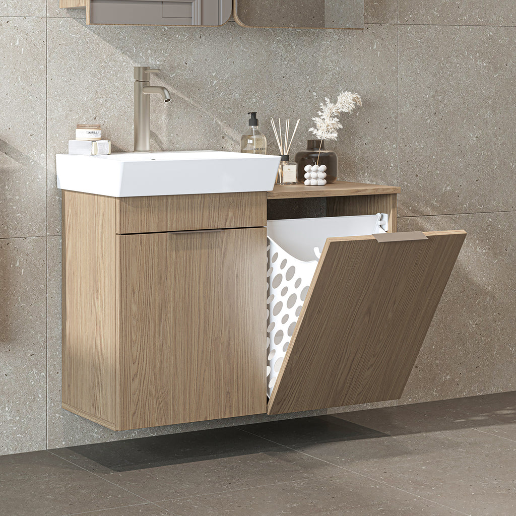 Roomart wastafelonderkast LYCIA, 49 cm, met wastafel en wasmand, in 4 kleuren