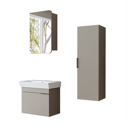 Roomart badkamermeubelset LYCIA 60 cm, 4-delig met spiegelkast en kolomkast, in 4 kleuren