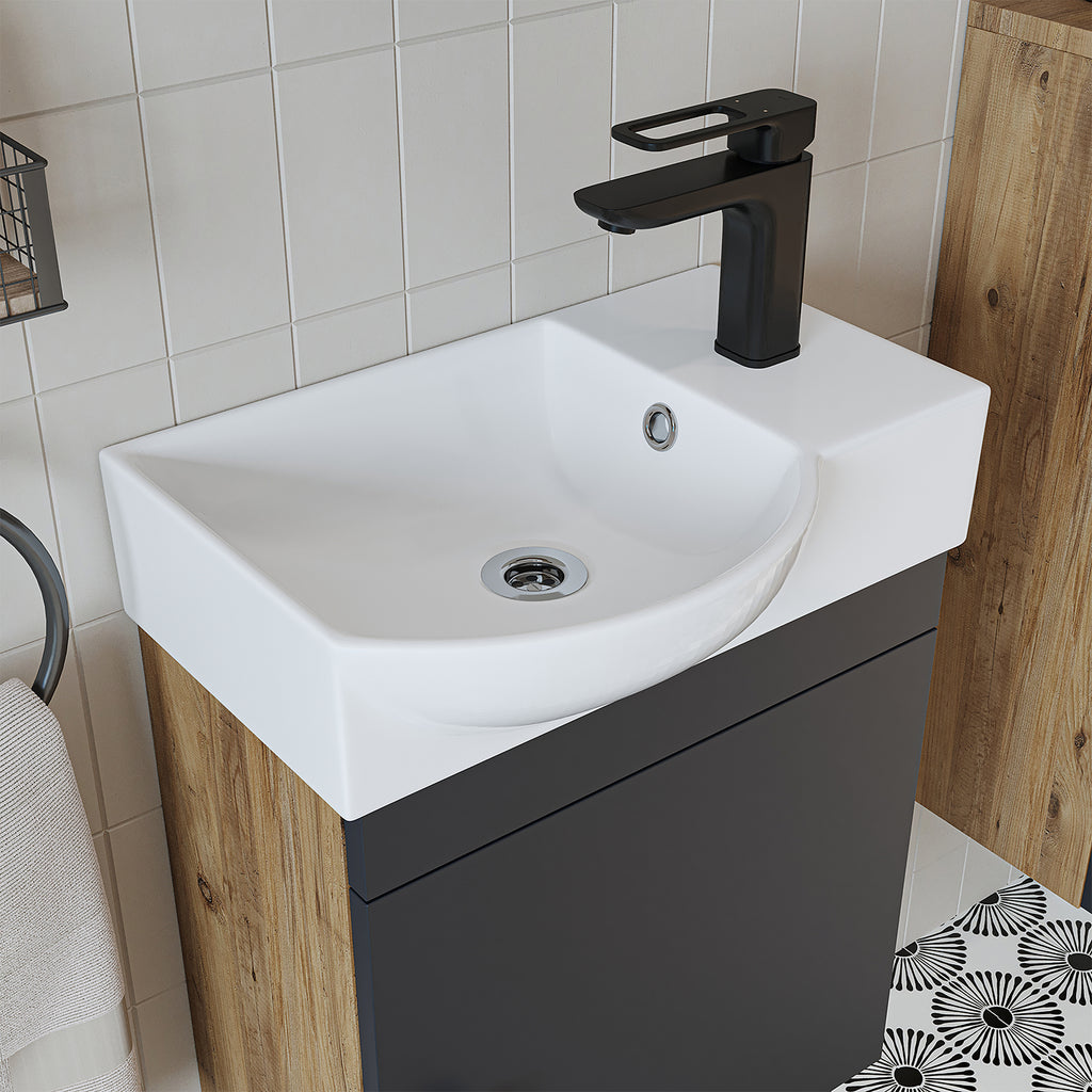 Badmöbelset • PUNTO • Unterschrank mit Waschbecken • Badezimmer Möbel • Gäste WC - badezimmerschrank, waschbecken, badezimmermöbel, badschrank, badezimmer, mit, unterschrank, badmöbel, set, waschtisch, möbel, badezimmermãbel, bad, badezimmerschränke, schm