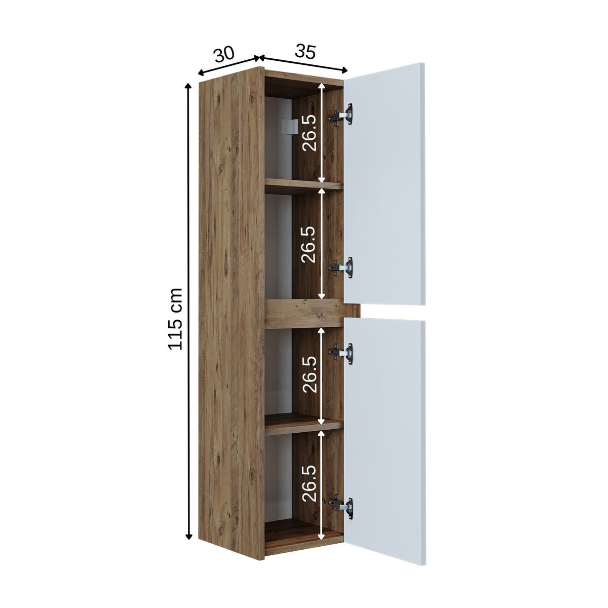 Roomart Badmöbel Set ATRIA 85 cm Unterschrank mit Waschbecken Spiegelschrank Hochschrank - badezimmer, set, waschbecken, mit, unterschrank, bad, schrank, breit, spiegelschrank, badmöbel, waschtisch, für, badschrank, hochschrank, waschbeckenunterschrank, w