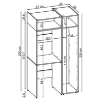 Roomart wasmachinekast DUO-I, 112 cm, voor 2 apparaten met hoge kast, in 2 kleuren