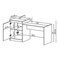 Roomart keukeneiland MILANO, 160 cm, met eettafel en opbergruimte, in 4 kleuren