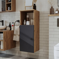 Roomart Seitenschrank „LOTUS“ – moderner Bad-Hängeschrank mit Softclose, 150 cm, 90 cm, 60 cm – in Anthrazit-Eiche, Eiche oder Weiß-Eiche -  Badmöbel - Hängeschrank, wand,  hochschrank, hochschrank weiß, 60 cm breit, küche, waschküche, wohnzimmer, schmal,