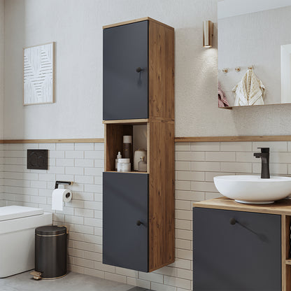 Roomart Badezimmermöbel Set LOTUS 95 cm 4 Teilig mit Keramik Waschbecken - badezimmerschrank, waschbecken, badezimmermöbel, badschrank, badezimmer, mit, unterschrank, badmöbel, set, waschtisch, möbel, badezimmermãbel, bad, badezimmerschränke, schmal, schm
