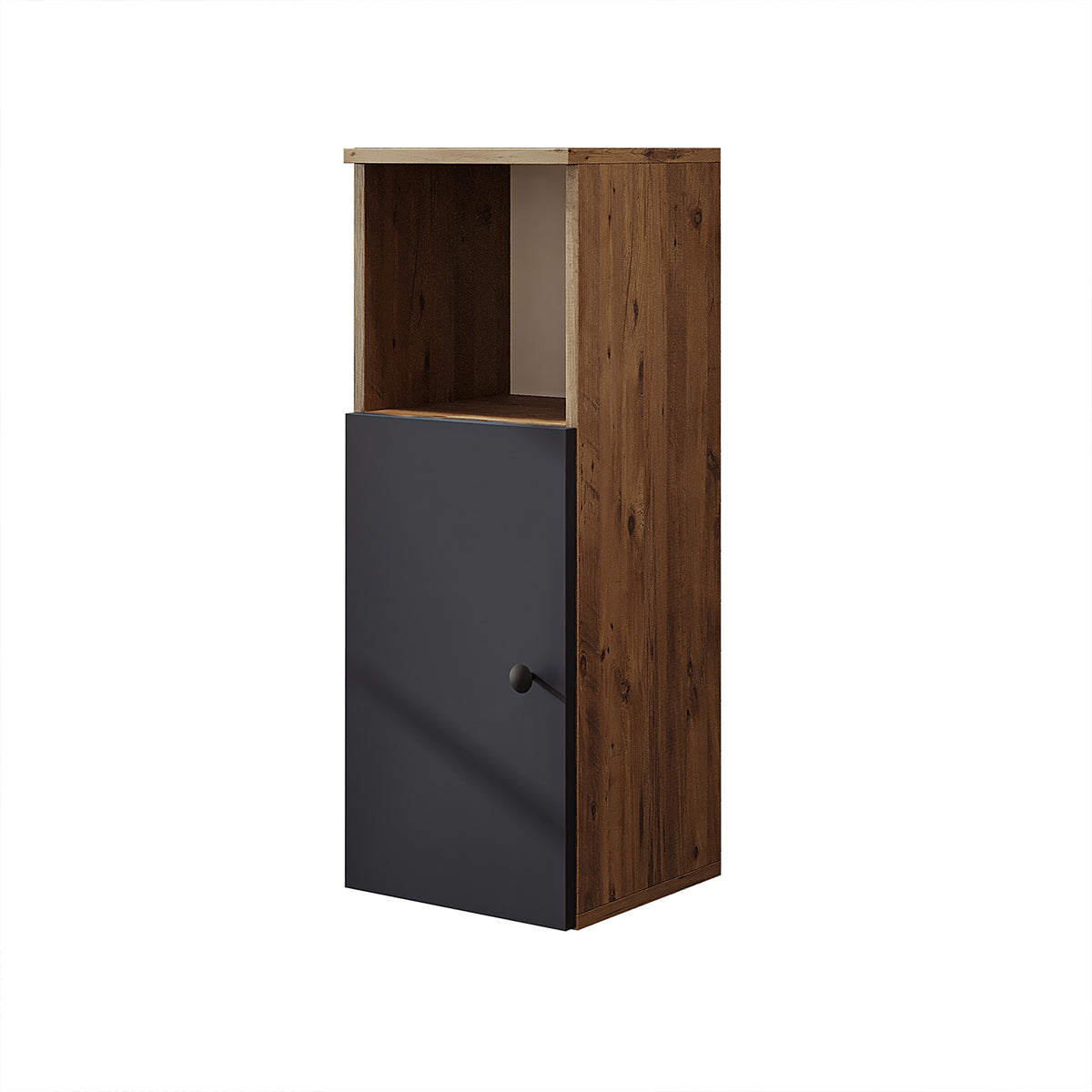 Roomart Seitenschrank „LOTUS“ – moderner Bad-Hängeschrank mit Softclose, 150 cm, 90 cm, 60 cm – in Anthrazit-Eiche, Eiche oder Weiß-Eiche -  Badmöbel - Hängeschrank, wand,  hochschrank, hochschrank weiß, 60 cm breit, küche, waschküche, wohnzimmer, schmal,