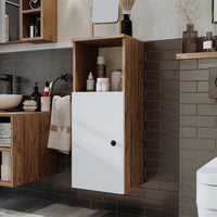 Roomart Seitenschrank „LOTUS“ – moderner Bad-Hängeschrank mit Softclose, 150 cm, 90 cm, 60 cm – in Anthrazit-Eiche, Eiche oder Weiß-Eiche -  Badmöbel - Hängeschrank, wand,  hochschrank, hochschrank weiß, 60 cm breit, küche, waschküche, wohnzimmer, schmal,