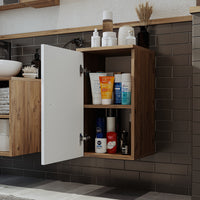 Roomart Seitenschrank „LOTUS“ – moderner Bad-Hängeschrank mit Softclose, 150 cm, 90 cm, 60 cm – in Anthrazit-Eiche, Eiche oder Weiß-Eiche -  Badmöbel - Hängeschrank, wand,  hochschrank, hochschrank weiß, 60 cm breit, küche, waschküche, wohnzimmer, schmal,