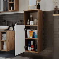 Roomart Seitenschrank „LOTUS“ – moderner Bad-Hängeschrank mit Softclose, 150 cm, 90 cm, 60 cm – in Anthrazit-Eiche, Eiche oder Weiß-Eiche -  Badmöbel - Hängeschrank, wand,  hochschrank, hochschrank weiß, 60 cm breit, küche, waschküche, wohnzimmer, schmal,
