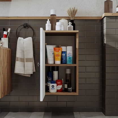 Roomart Seitenschrank „LOTUS“ – moderner Bad-Hängeschrank mit Softclose, 150 cm, 90 cm, 60 cm – in Anthrazit-Eiche, Eiche oder Weiß-Eiche -  Badmöbel - Hängeschrank, wand,  hochschrank, hochschrank weiß, 60 cm breit, küche, waschküche, wohnzimmer, schmal,