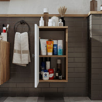 Roomart Seitenschrank „LOTUS“ – moderner Bad-Hängeschrank mit Softclose, 150 cm, 90 cm, 60 cm – in Anthrazit-Eiche, Eiche oder Weiß-Eiche -  Badmöbel - Hängeschrank, wand,  hochschrank, hochschrank weiß, 60 cm breit, küche, waschküche, wohnzimmer, schmal,