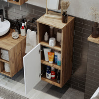 Roomart Seitenschrank „LOTUS“ – moderner Bad-Hängeschrank mit Softclose, 150 cm, 90 cm, 60 cm – in Anthrazit-Eiche, Eiche oder Weiß-Eiche -  Badmöbel - Hängeschrank, wand,  hochschrank, hochschrank weiß, 60 cm breit, küche, waschküche, wohnzimmer, schmal,