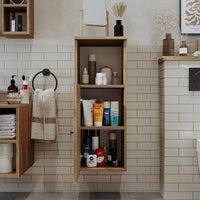 Roomart Seitenschrank „LOTUS“ – moderner Bad-Hängeschrank mit Softclose, 150 cm, 90 cm, 60 cm – in Anthrazit-Eiche, Eiche oder Weiß-Eiche -  Badmöbel - Hängeschrank, wand,  hochschrank, hochschrank weiß, 60 cm breit, küche, waschküche, wohnzimmer, schmal,
