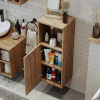 Roomart Seitenschrank „LOTUS“ – moderner Bad-Hängeschrank mit Softclose, 150 cm, 90 cm, 60 cm – in Anthrazit-Eiche, Eiche oder Weiß-Eiche -  Badmöbel - Hängeschrank, wand,  hochschrank, hochschrank weiß, 60 cm breit, küche, waschküche, wohnzimmer, schmal,