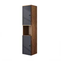 Roomart Seitenschrank „LOTUS“ – moderner Bad-Hängeschrank mit Softclose, 150 cm, 90 cm, 60 cm – in Anthrazit-Eiche, Eiche oder Weiß-Eiche -  Badmöbel - Hängeschrank, wand,  hochschrank, hochschrank weiß, 60 cm breit, küche, waschküche, wohnzimmer, schmal,