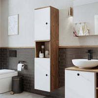 Roomart Seitenschrank „LOTUS“ – moderner Bad-Hängeschrank mit Softclose, 150 cm, 90 cm, 60 cm – in Anthrazit-Eiche, Eiche oder Weiß-Eiche -  Badmöbel - Hängeschrank, wand,  hochschrank, hochschrank weiß, 60 cm breit, küche, waschküche, wohnzimmer, schmal,