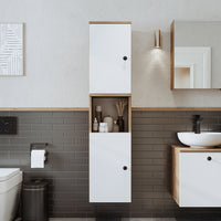 Roomart Seitenschrank „LOTUS“ – moderner Bad-Hängeschrank mit Softclose, 150 cm, 90 cm, 60 cm – in Anthrazit-Eiche, Eiche oder Weiß-Eiche -  Badmöbel - Hängeschrank, wand,  hochschrank, hochschrank weiß, 60 cm breit, küche, waschküche, wohnzimmer, schmal,