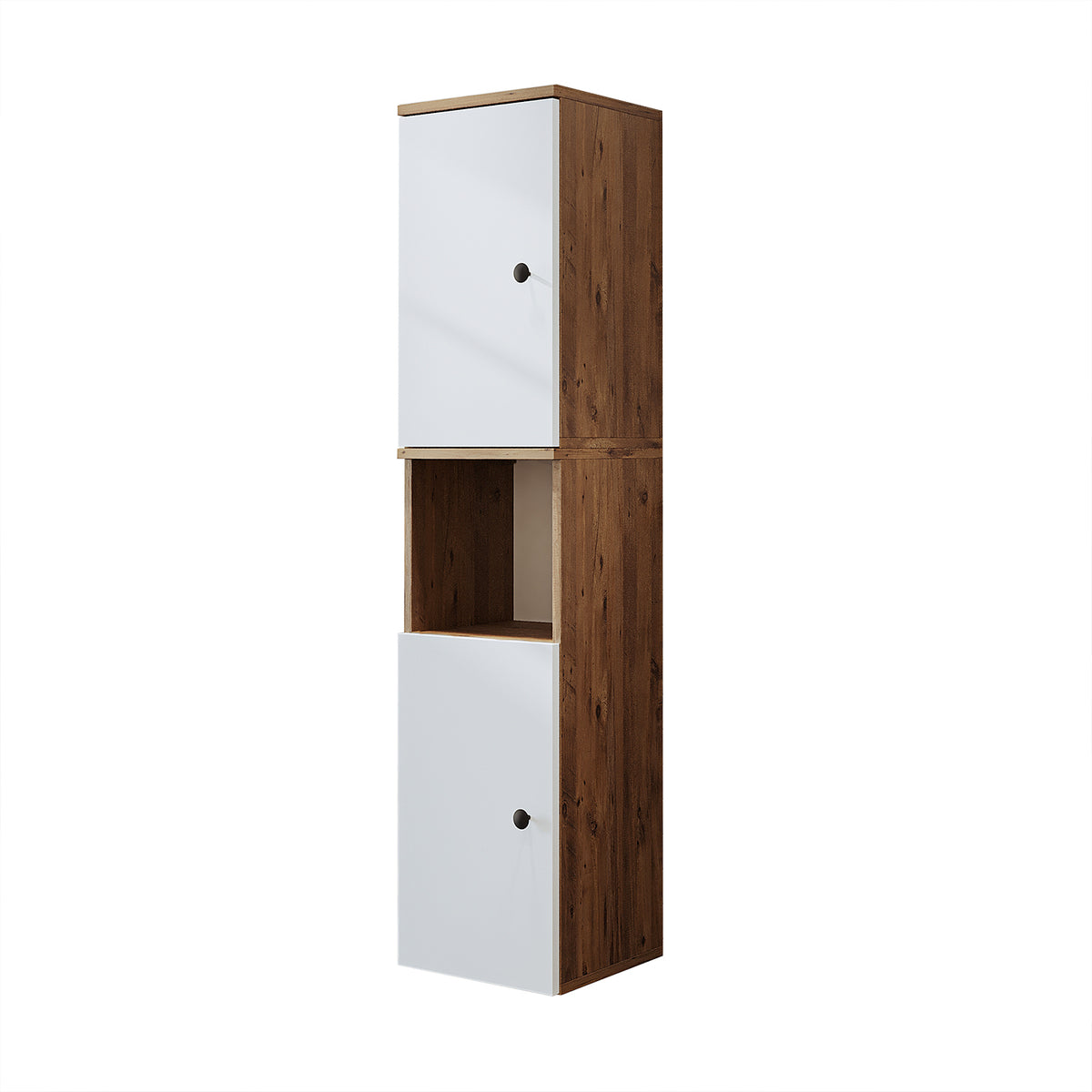 Roomart Seitenschrank „LOTUS“ – moderner Bad-Hängeschrank mit Softclose, 150 cm, 90 cm, 60 cm – in Anthrazit-Eiche, Eiche oder Weiß-Eiche -  Badmöbel - Hängeschrank, wand,  hochschrank, hochschrank weiß, 60 cm breit, küche, waschküche, wohnzimmer, schmal,