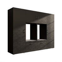 Roomart wandmeubel SERIE II, 254 cm, voor 2 apparaten met 2 hoge kasten, in 3 kleuren