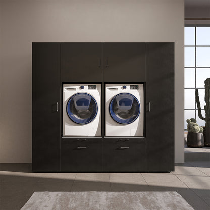Roomart wandmeubel SERIE 2, 224 cm, voor 2 apparaten met 2 hoge kasten, in 3 kleuren