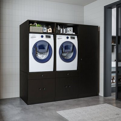 Roomart wasmachinekast SERIE 1 voor 2 machines met hoge kast, 194 cm, in 3 kleuren