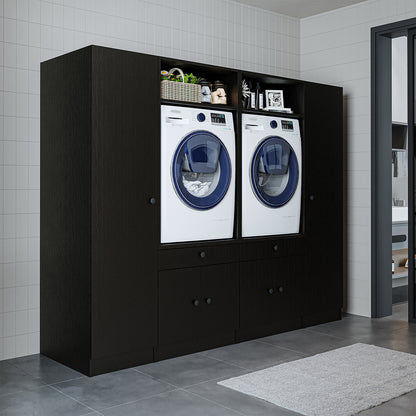View details for Roomart Waschmaschinenumbauschrank & Schrankwand für Waschküche und Hauswirtschaftsraum – 224 cm breit – mit praktischem Ausziehbrett – erhältlich in Weiß, Eiche oder Schwarz-Eiche Roomart Waschmaschinenumbauschrank & Schrankwand für Wasc