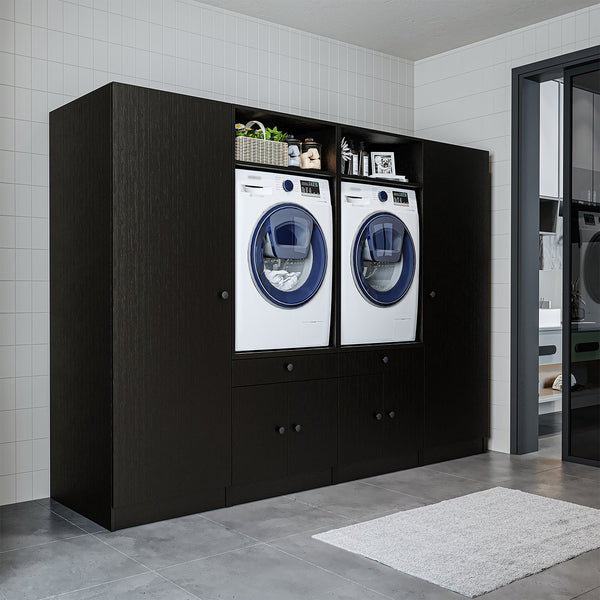Roomart wasmachinekast SERIE 1 voor 2 machines met hoge kast, 194 cm, in 3 kleuren