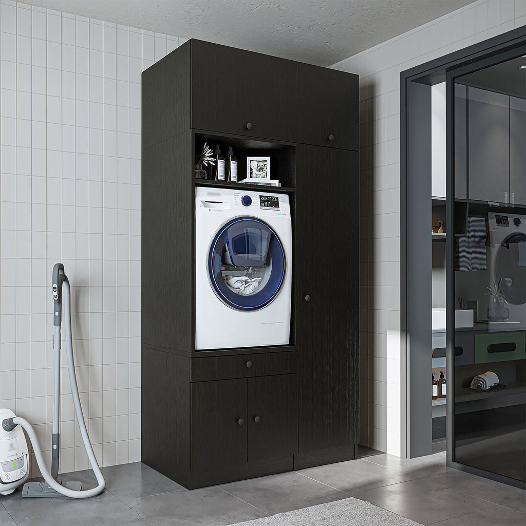 Roomart wasmachinekast SERIE 3, 112 cm, met hoge kast en uittrekbaar blad, in 3 kleuren