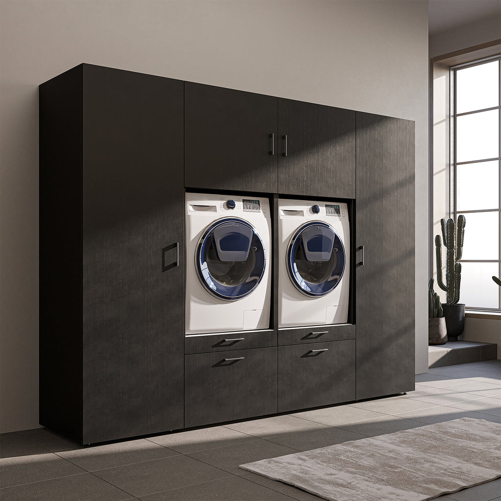 Roomart wandmeubel SERIE II, 254 cm, voor 2 apparaten met 2 hoge kasten, in 3 kleuren
