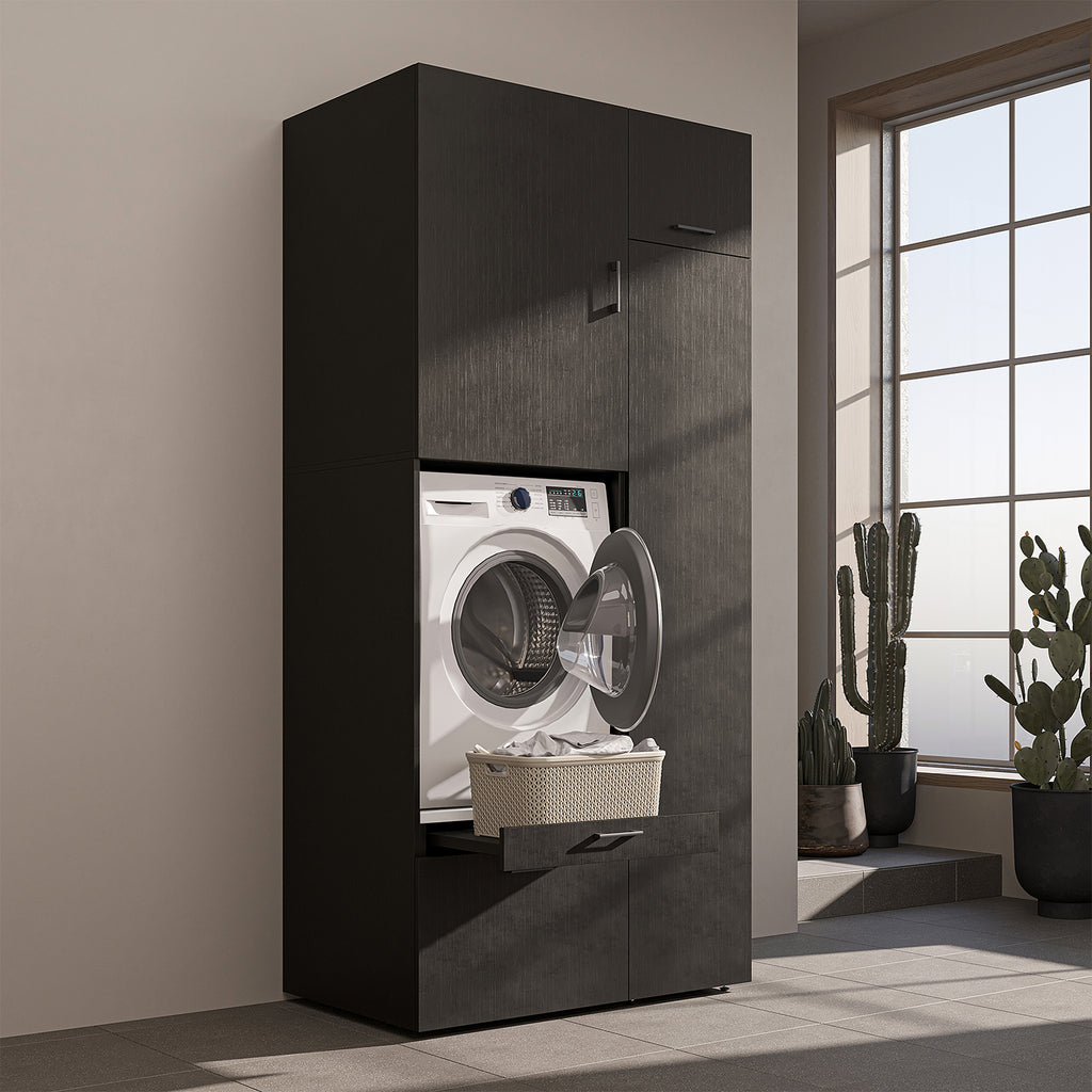 Roomart wasmachinekast SERIE 2, 112 cm, met hoge kast en uittrekplank, in 3 kleuren