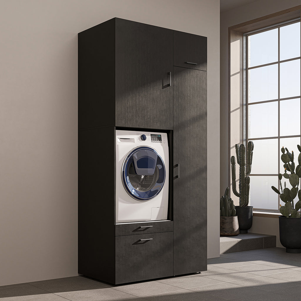 Roomart wasmachinekast SERIE 2, 112 cm, met hoge kast en uittrekplank, in 3 kleuren