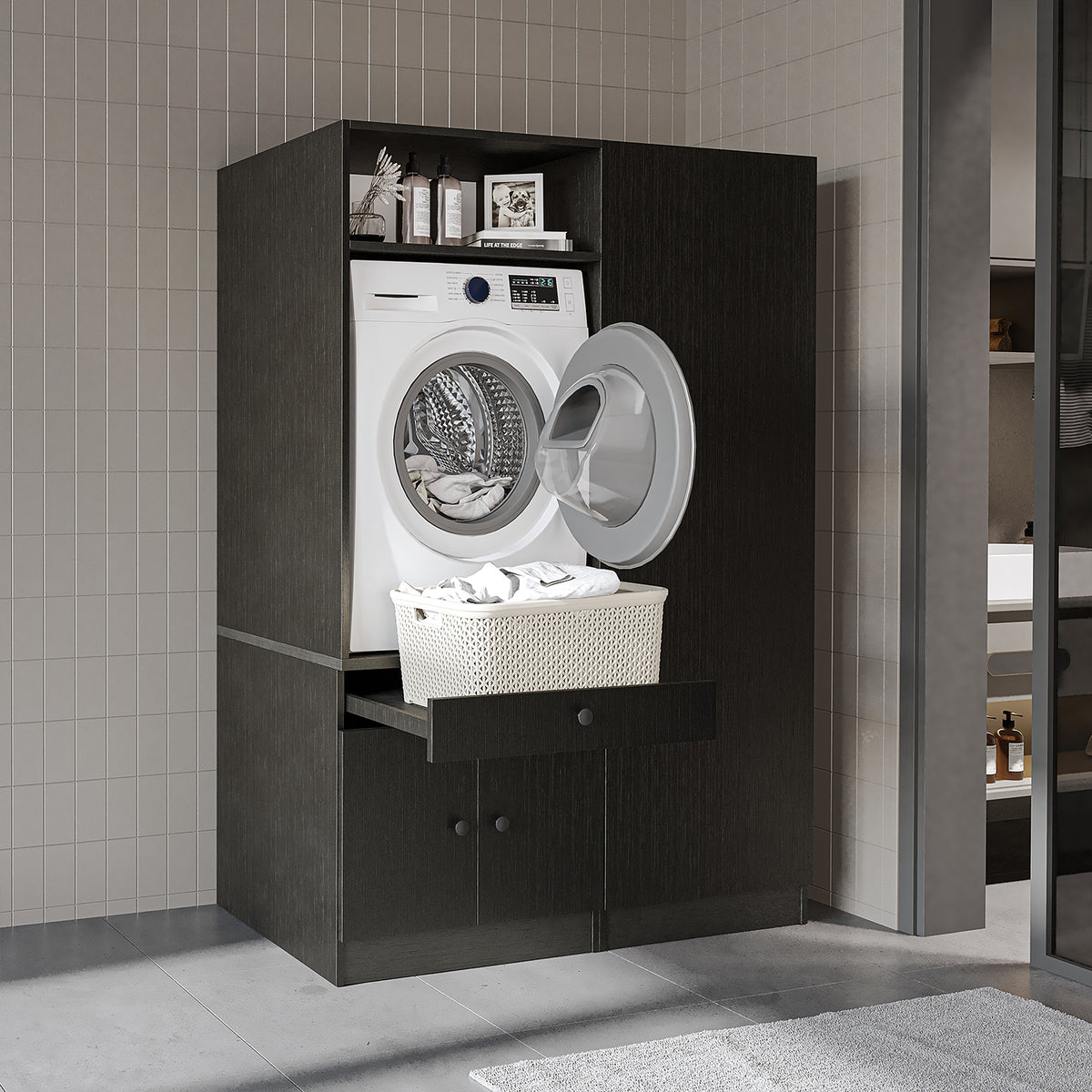 Roomart wasmachinekast SERIE 1, 127 cm, met kolomkast, in 3 kleuren