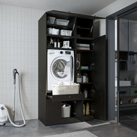 Roomart wasmachinekast SERIE 3, 112 cm, met hoge kast en uittrekbaar blad, in 3 kleuren