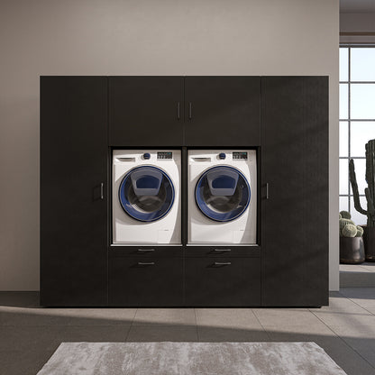 Roomart wandmeubel SERIE II, 254 cm, voor 2 apparaten met 2 hoge kasten, in 3 kleuren