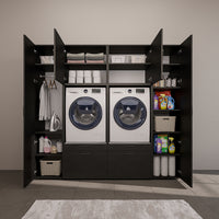 Roomart wandmeubel SERIE 2, 224 cm, voor 2 apparaten met 2 hoge kasten, in 3 kleuren