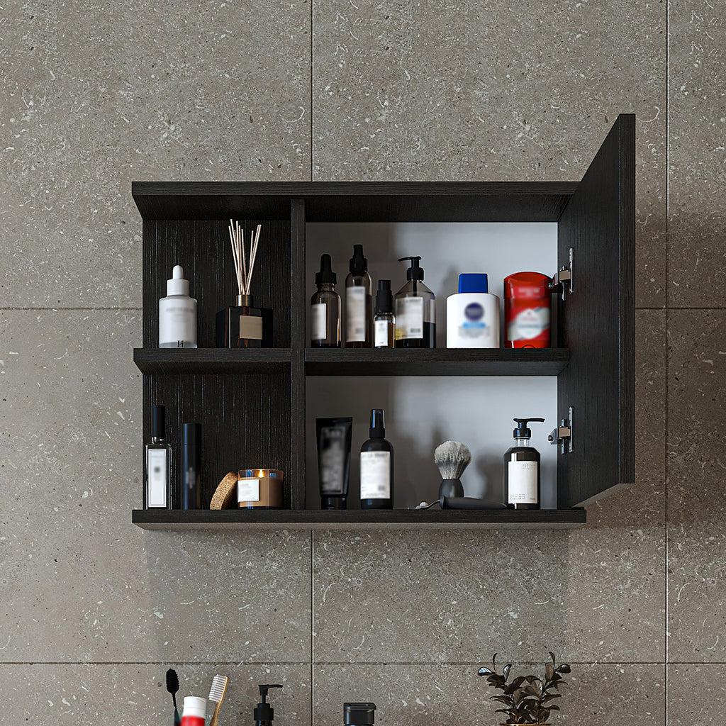 Roomart spiegelkast ADA, 60 cm, met open schap en soft-close-deur, in 4 kleuren