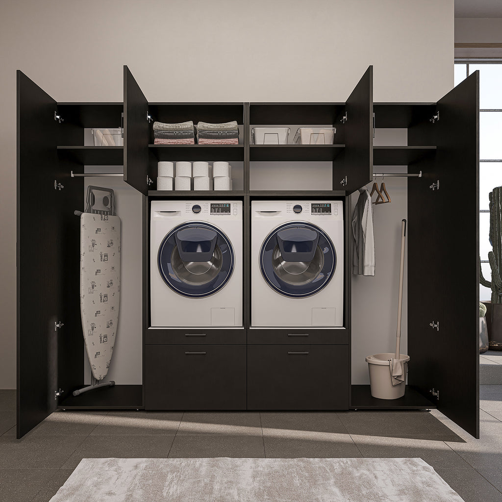 Roomart wandmeubel SERIE II, 254 cm, voor 2 apparaten met 2 hoge kasten, in 3 kleuren