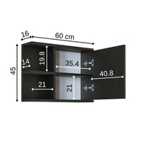 Roomart spiegelkast ADA, 60 cm, met open schap en soft-close-deur, in 4 kleuren