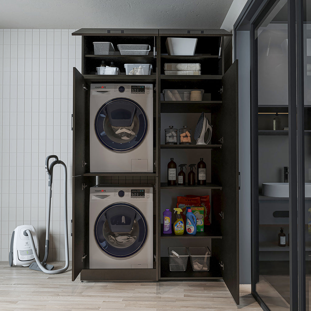 Roomart wasmachinekast DORA-II, 130 cm, voor wasmachine en droger, in 5 kleuren