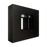 Roomart Schrankwand für Waschküche & Hauswirtschaftsraum – 254 cm breit – mit Ausziehbrett – in • Weiß •Eiche •Schwarz-Eiche - badezimmerschrank, waschbecken, badezimmermöbel, badschrank, badezimmer, mit, unterschrank, badmöbel, set, waschtisch, möbel, ba