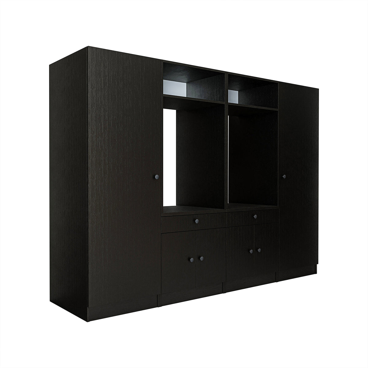 Roomart Schrankwand für Waschküche & Hauswirtschaftsraum – 254 cm breit – mit Ausziehbrett – in • Weiß •Eiche •Schwarz-Eiche - badezimmerschrank, waschbecken, badezimmermöbel, badschrank, badezimmer, mit, unterschrank, badmöbel, set, waschtisch, möbel, ba