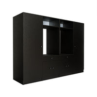 Roomart Schrankwand für Waschküche & Hauswirtschaftsraum – 254 cm breit – mit Ausziehbrett – in • Weiß •Eiche •Schwarz-Eiche - badezimmerschrank, waschbecken, badezimmermöbel, badschrank, badezimmer, mit, unterschrank, badmöbel, set, waschtisch, möbel, ba