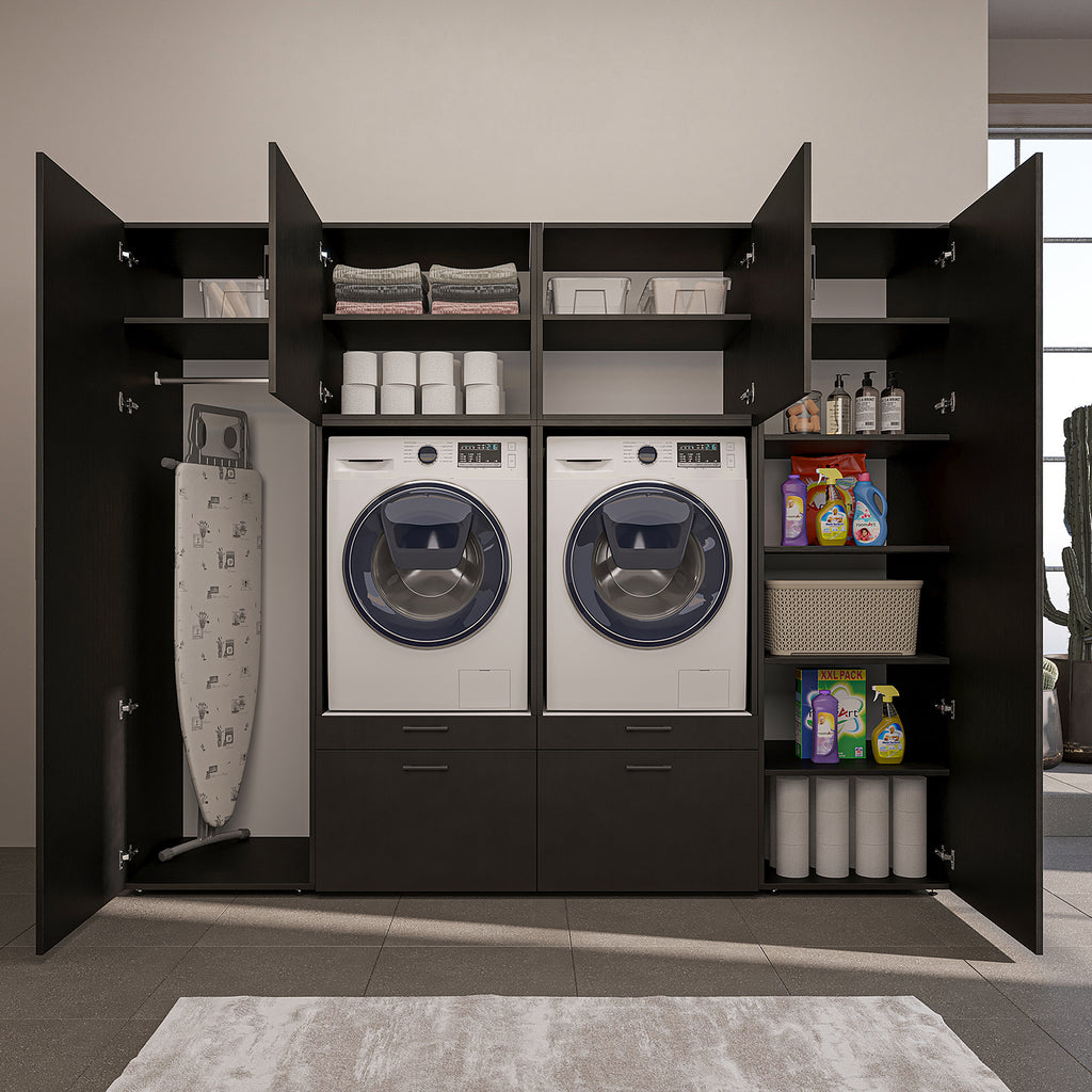 Roomart wandmeubel SERIE II, 254 cm, voor 2 apparaten met 2 hoge kasten, in 3 kleuren