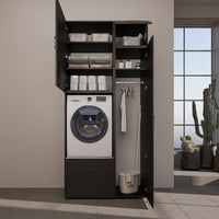 Roomart wasmachinekast SERIE 2, 112 cm, met hoge kast en uittrekplank, in 3 kleuren
